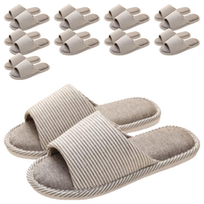 Alleophom 條紋室內拖鞋, 棕色, 10組