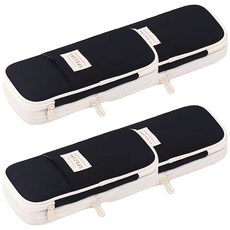 Eopu 粉彩感性風大容量鉛筆盒, 4個, 奶油黑