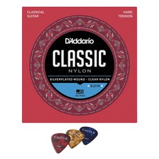 D'Addario 高張力古典吉他弦 + Castle匹克 3個, 1個