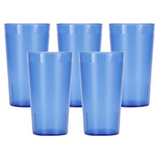 리빙메이트 국산 PC 안깨지는 물컵 340ml, 청색, 5개