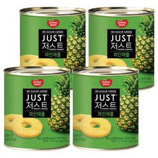 동원 JUST 저스트 노슈가 파인애플 통조림, 4개, 822g