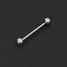 젤루나 전체써지컬 심플 바벨 볼 혀 피어싱 한쪽 P-343 19mm