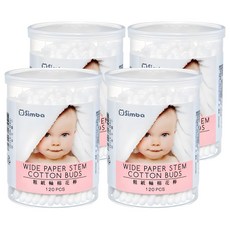 Simba 小獅王辛巴 粗紙軸棉花棒, 120支, 4罐