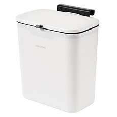 Benhome 緊湊型壁掛式廚房廚餘垃圾桶, 白色, 1個