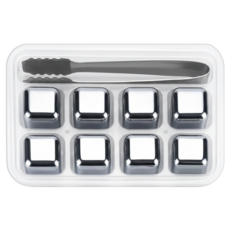 E.C outdoor 316 不鏽鋼環保冰塊 8個 + 冰夾 + 隨身收納盒 450 x 300 x 300mm, 1組