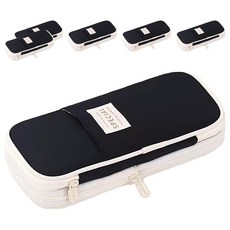 Eopu 粉彩感性風大容量鉛筆盒, 6個, 奶油黑