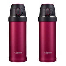 조지루시 플립앤고 보온보냉 원터치 텀블러 SM-QAF, 레드(RK), 480ml, 2개