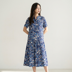 Crocodile 鱷魚 女士變形花卉印花夏季長版連身裙 CLDMOP114