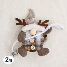 플라워트리 로프 산타 커튼집게 16cm, 브라운, 2개
