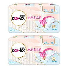 Kotex 靠得住 無感軟Q棉日用衛生棉 護翼型, 23cm, 36片, 2組