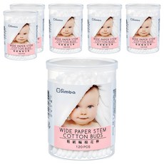 Simba 小獅王辛巴 粗紙軸棉花棒, 120支, 6罐