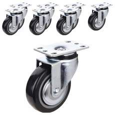 T-REX CASTER 旋轉腳輪 130 x 64 x 95 mm 聚氨酯 黑色 P504S-2 DB, 8個