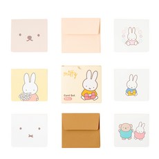 STUDIO EIGHT Miffy卡片 6種*4入+信封 2種*12入組, 1套, 混合顏色