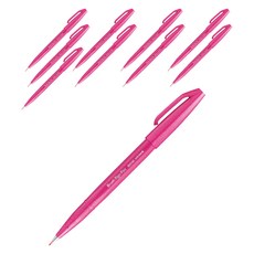 Pentel 飛龍文具 毛筆簽字筆 SES15C-P, 粉紅色, 10個