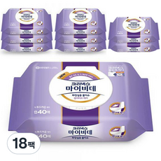 마이비데 크리넥스 센서티브케어 화장실용 물티슈 캡형, 55g, 40매, 18개
