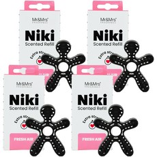 Mr&Mrs FRAGRANCE Niki 車用芳香劑補充包, 清新空氣, 4個