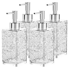 모나코올리브 샹드리에 사각 세제 디스펜서 400ml, 투명, 4개