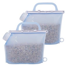 inbloom 矽膠雜糧桶與高湯儲存袋 1.5L, 藍色, 2個