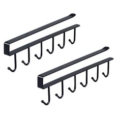 PEONIST 廚房用品多用途掛鉤架, 黑色, 2個