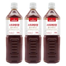 AKBAR 草莓香紅茶濃縮液, 1L, 3瓶