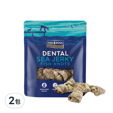 FISH4DOGS 海洋之星 潔牙魚皮點心 結骨, 100g, 2包