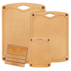 GOLD LIFE 酷澎獨家款 高密度不吸水木纖維砧板, 原木色, 4個