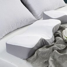 LIV MOM Premium 3D記憶枕頭+枕套組, White Gray, 1個