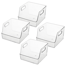 윈프라이스 팬트리 수납정리함, 투명, 4개