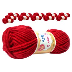 幸福編織 娃娃菜瓜布 壓克力線, 131紅色, 12個
