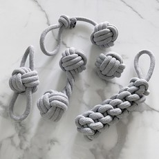 DING DONG PET 寵物造型玩具繩結 5入, 灰色, 1組