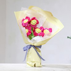 아스파시아 조화 소피 스마일 꽃다발, 핑크, 1개