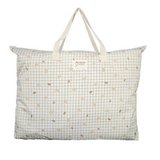 孩童幼稚園用滿版印花防水棉被收納袋, 2號 象牙白(小熊款)