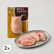 품애복 5무 훈제치킨 슬라이스 1~2인분, 200g, 2개