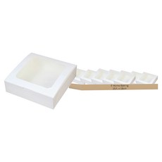E Home Baking 透明開窗正方形快開禮物盒 18cm, 10入, 混合顏色