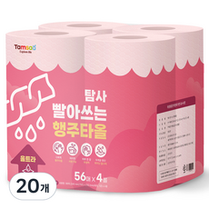 Tamsaa 可水洗厚衛生紙巾 高級款 粉色, 56張, 20捲