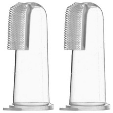 DOOBY 大眼蛙 抗菌指套乳牙刷, 透明, 2組, 1入