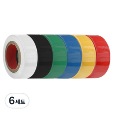 월드크린 컬러 PVC 전기테이프 6종 세트, 6세트