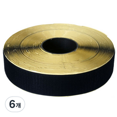 LIENO 魔鬼氈膠帶 50mm x 10m 勾面 黑色, 6個