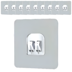 리빙홈디테일 홈 스마트 무타공 접착패드 싱글, 투명, 10개