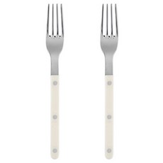 SABRE PARIS Bistrot復古酒館鈕扣系列主餐叉子 21cm 亮面款, 象牙白, 2入