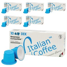 이탈리안커피 네스프레소 호환 캡슐커피 디카페인, 5.5g, 10개입, 6개