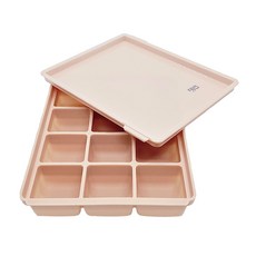 tgm 12格副食品矽膠製冰盒 15.5*12*3cm, 珊瑚粉, 1個
