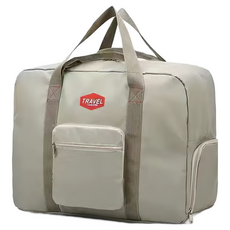 WIDE VIEW 大容量折疊式行李箱拉桿旅行袋 鞋倉款 牛津布材質, 51 x 41 x 20cm, 卡其色