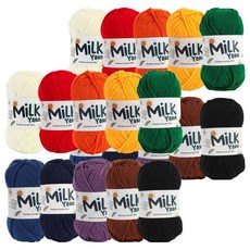 니뜨 밀크얀 뜨개실 50g x 10볼 세트, 무지개, 2세트