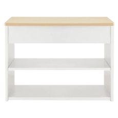 HOPMA 合馬家具 掀蓋式穿鞋椅, 可調式門板活頁, 上方掀蓋收納空間, 下方開放置物空間, 楓木配白