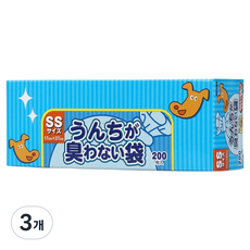 크릴론화성보스 반려동물 배변 봉투 SS, 하늘색, 200개입, 3개