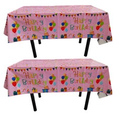 미니모 생일 파티 테이블 식탁보, F타입, 137 x 274 cm, 2개