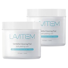 LAVITEM 積雪草清潔棉片, 70片, 2罐