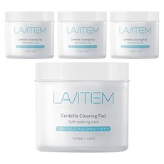 LAVITEM 積雪草清潔棉片, 70片, 4罐