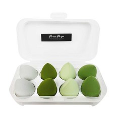 파스텔 물방울 퍼프 8종 세트, 그린, 1세트